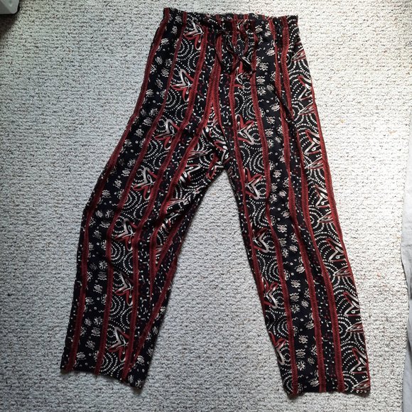 High-waisted patterned palazzo lounge pants - Picture 4 of 4